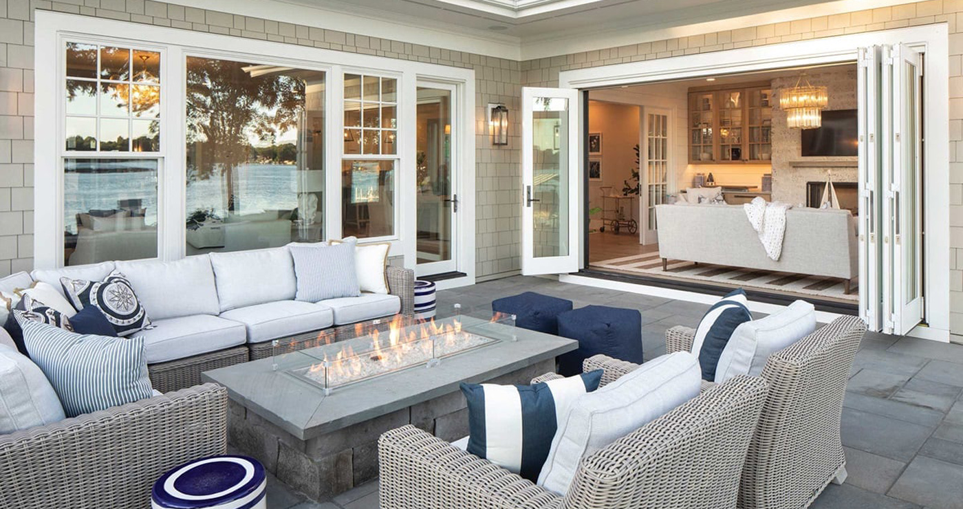 Marvin’s folding glass doors let you flood your home natural light